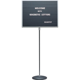 Quartet Single-Pedestal Letter Board: 16’’x20’’ Magnetic Board with Adjustable Pedestal - Bulletin Boards