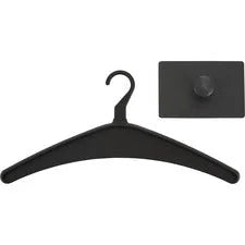 Quartet Single Post Magnetic Hook - 1 Hooks - Hangers - for Coat Jacket Bag Garment - Steel - Black - Powder Coated