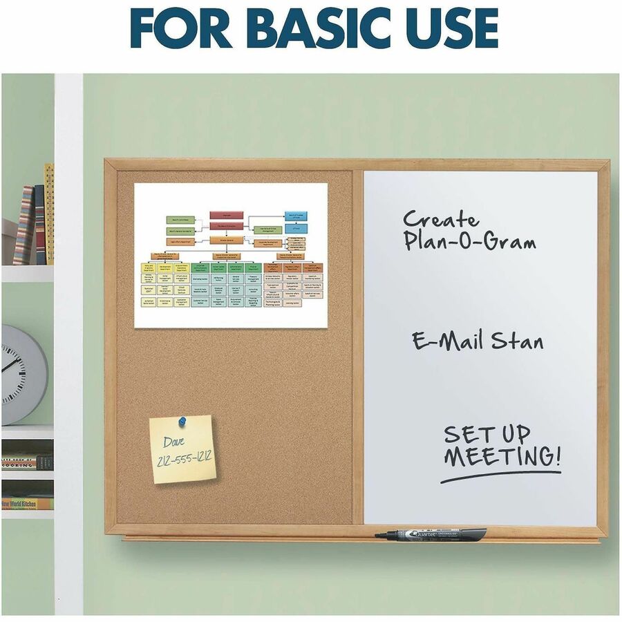 Quartet Standard Combination Whiteboard/Cork Bulletin Board - Alternate-Image2