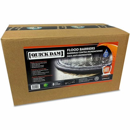 Quick Dam Flood Barriers: 3.5’’ Height Black - 8/Carton - Spill Control & Absorbents