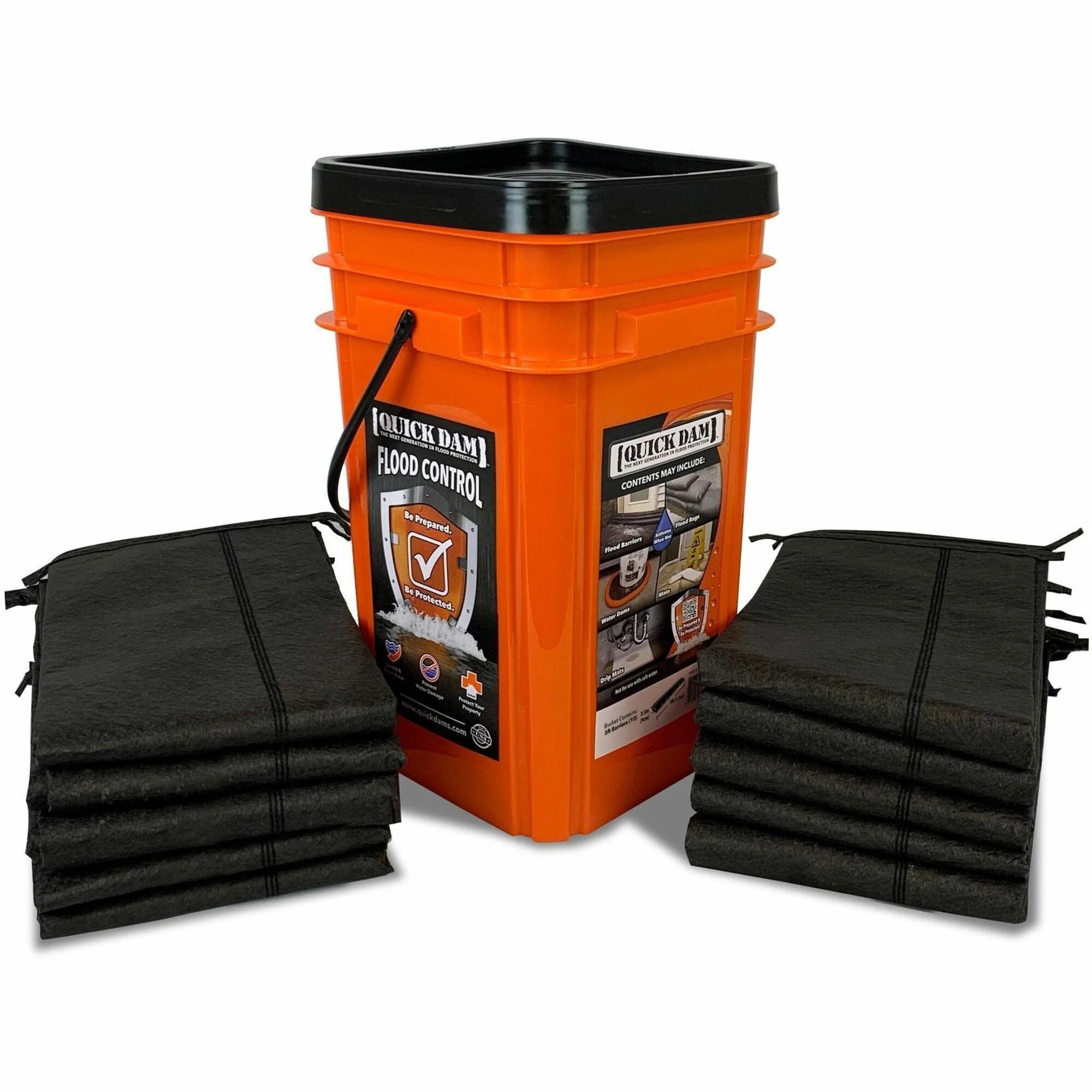 Quick Dam Grab & Go Flood Control Kit 3.5’’ Height Black 10 / Carton (APRQDGG510) - Spill Absorbents