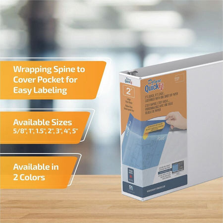 QuickFit Heavy-Duty Landscape 3-Ring Binder, D-Ring, View Binder, 2 Inch, White - Alternate-Image2