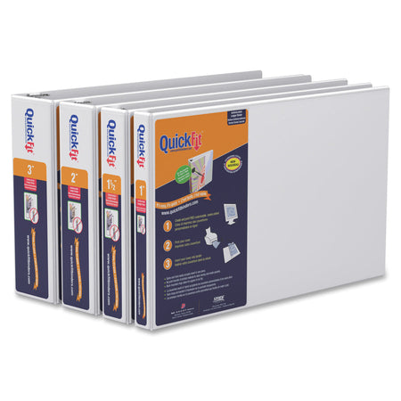 QuickFit Heavy-Duty Landscape 3-Ring Binder, D-Ring, View Binder, 3 Inch, White - Alternate-Image3