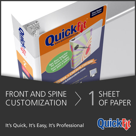 QuickFit Heavy-Duty Landscape 3-Ring Binder, D-Ring, View Binder, 3 Inch, White - Alternate-Image4