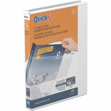 QuickFit View Binder, 3-Ring Binder, Angle D Ring, 5/8 Inch, White - 2000