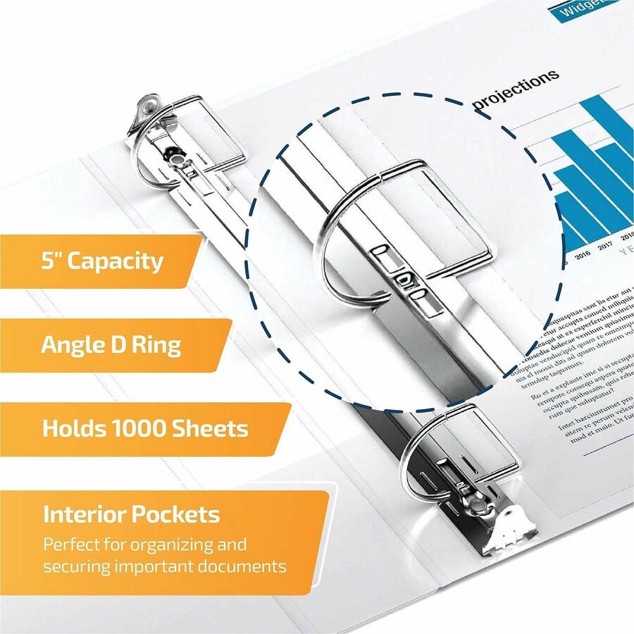 QuickFit View Binder, 3-Ring Binder, Angle D Ring, 5 Inch, White - Alternate-Image1