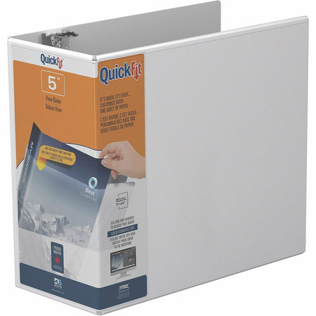 QuickFit View Binder, 3-Ring Binder, Angle D Ring, 5 Inch, White - 2000