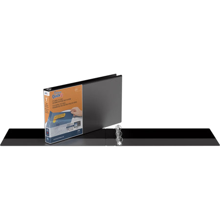 QuickFit Landscape Round Ring View Binder - Legal Size - 1’’ Capacity - Black - Presentation / Binders