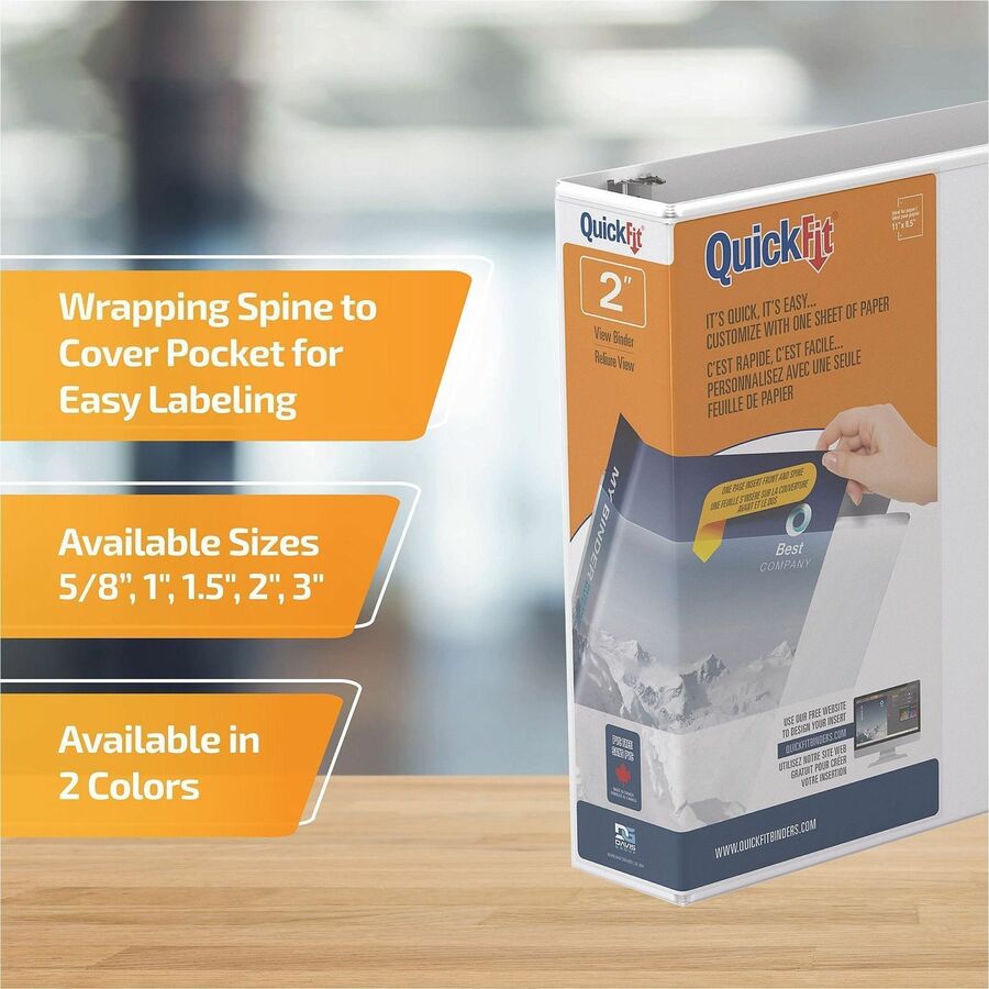 QuickFit Clear-View Binder, 3-Ring Binder, Round Ring, 2 Inch, White - Alternate-Image2