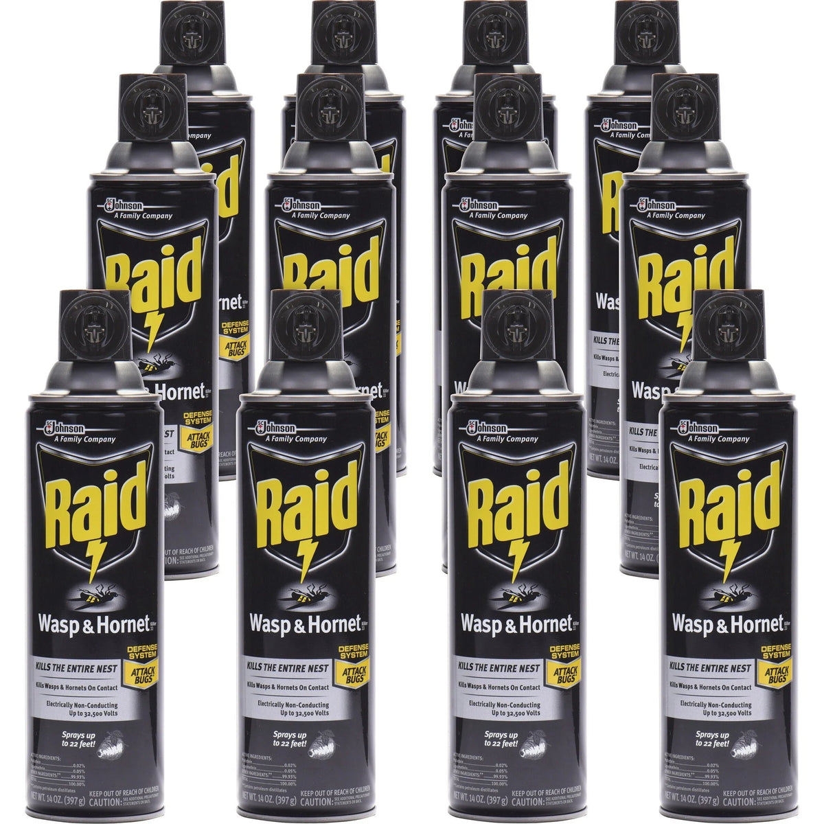 Raid Wasp/Hornet Killer Spray - Kills Various Insects - 14 fl oz - White - Pesticides