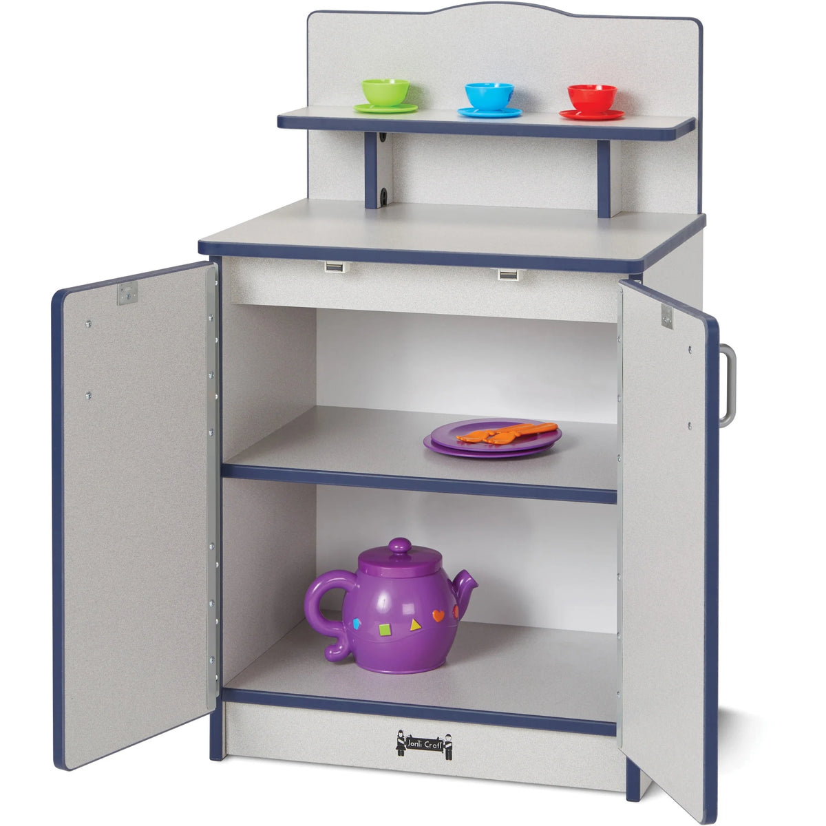 Rainbow Accents Culinary Creations Kitchen Cupboard - Navy Wood - Pretend Play