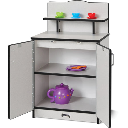 Rainbow Accents Culinary Creations Kitchen Cupboard - Stylish Wood Design - Pretend Play