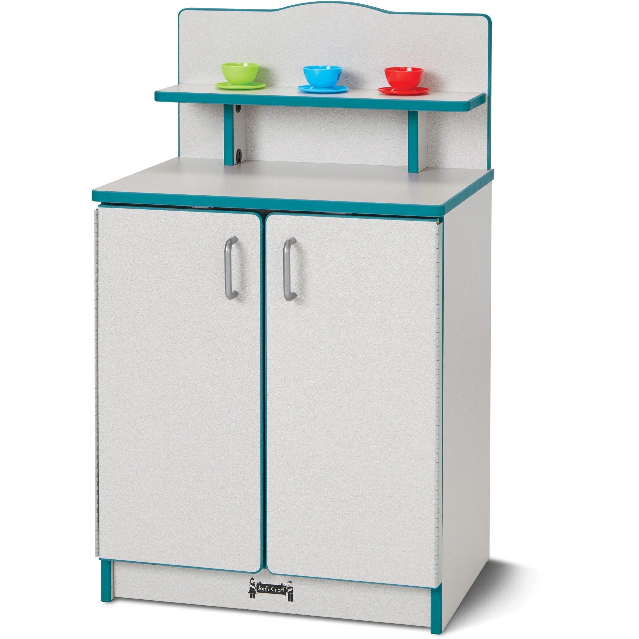 Rainbow Accents Culinary Creations Kitchen Cupboard - Teal Wood - Pretend Play