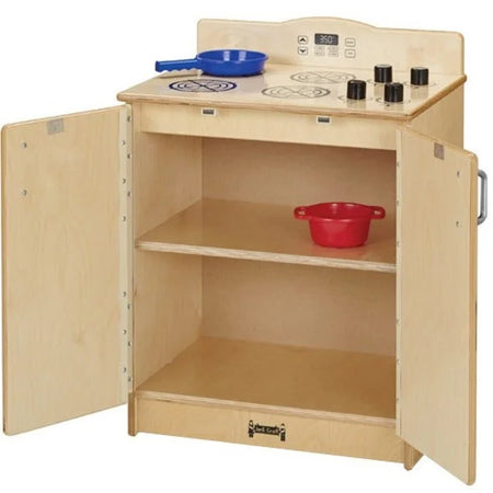 Rainbow Accents Culinary Creations Play Kitchen Stove - Woodgrain & Chrome - Pretend