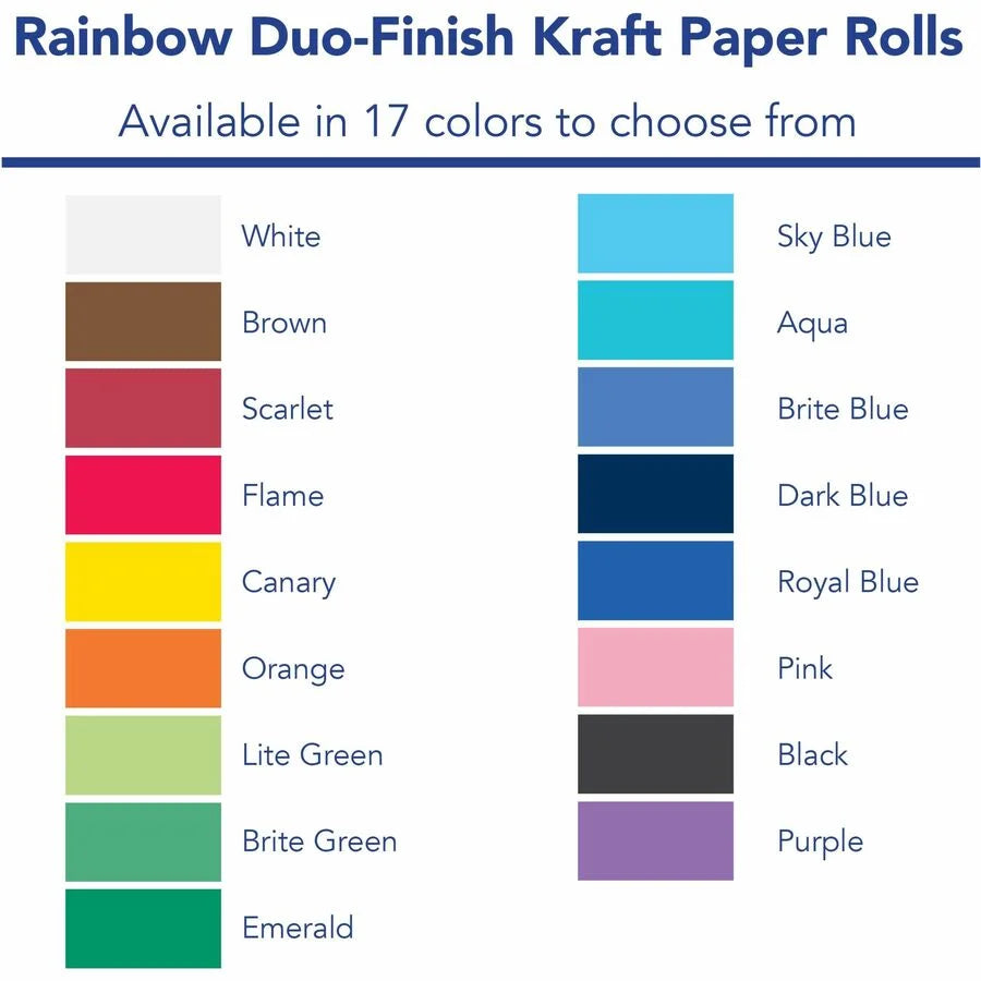 Rainbow Colored Kraft Paper Roll - ClassRoom Project Supply - 36’’ x 1000 ft - Brite Blue - Art Rolls/Tissue