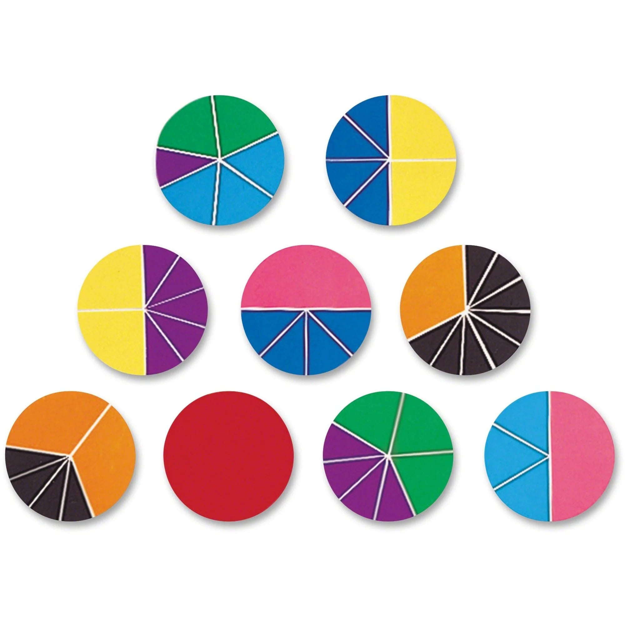 Rainbow Fraction Deluxe Circles Set: Colorful Learning Kit - 9 Pieces - Shapes