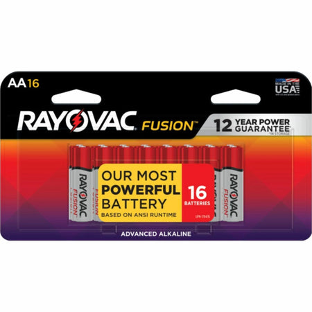 Rayovac Fusion Advanced Alkaline AA Batteries - 16-Pack for Multipurpose - & Battery Chargers