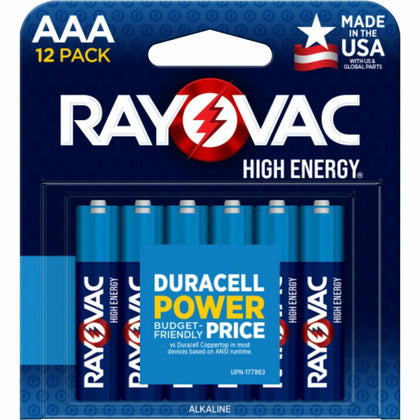Rayovac High Energy AAA Batteries - 12 Pack for Flashlight Mouse Remote Smart Home - & Battery Chargers