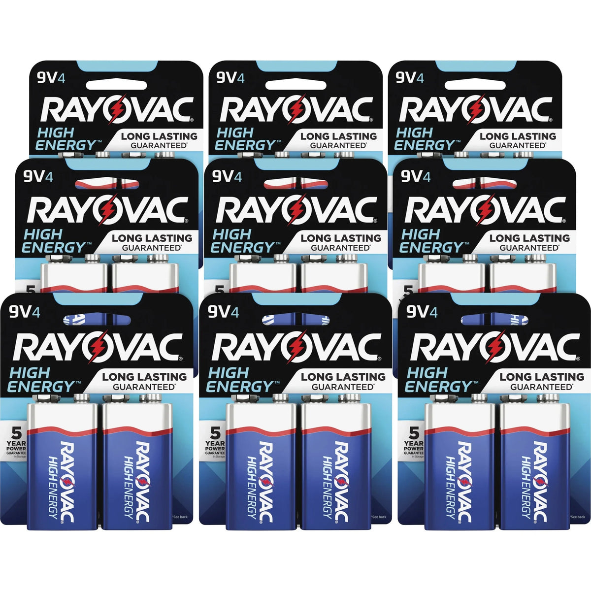 Rayovac High-Energy Alkaline 9V Battery 4-Packs - Multipurpose Power Solution - Batteries & Chargers
