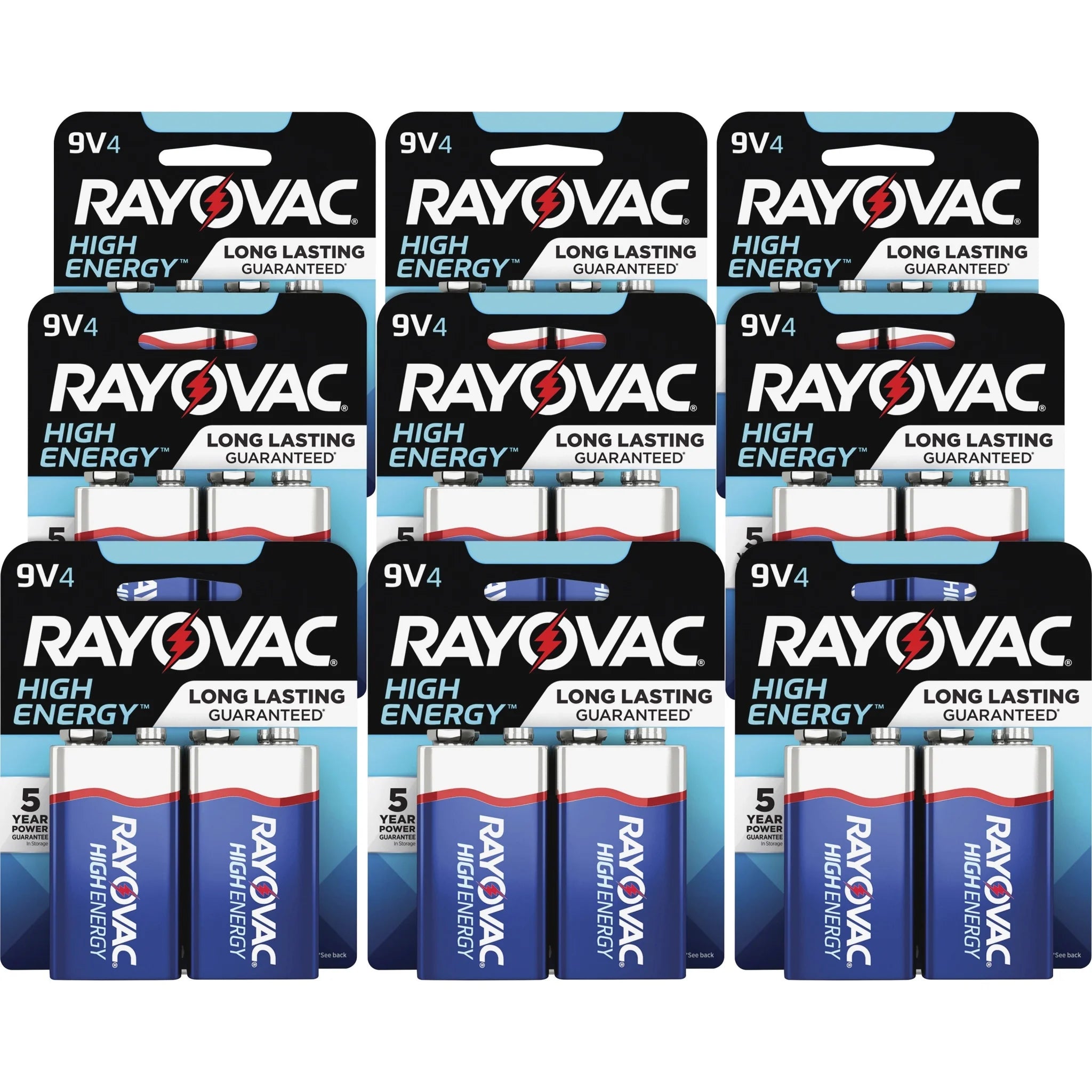 Rayovac High-Energy Alkaline 9V Battery 4-Packs - Multipurpose Power Solution - Batteries & Chargers