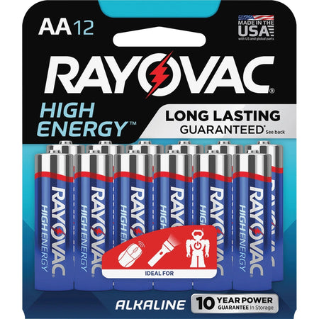 Rayovac High Energy Alkaline AA Batteries - 12-Packs for Multipurpose - & Battery Chargers