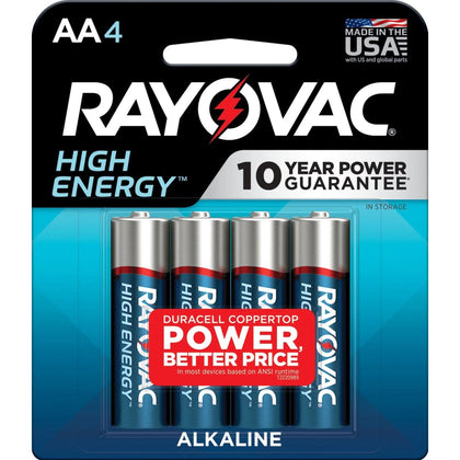 Rayovac High Energy Alkaline AA Batteries - Reliable Power for Devices - & Battery Chargers