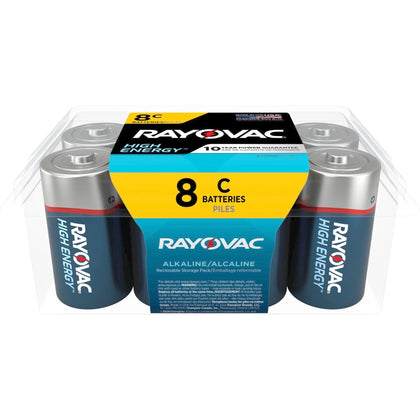 Rayovac High-Energy Alkaline C Batteries - Power Up Your Devices - 8 Pack - & Battery Chargers