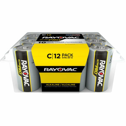 Rayovac Ultra Pro Alkaline C Batteries - 1.5V DC - 12 Pack - & Battery Chargers
