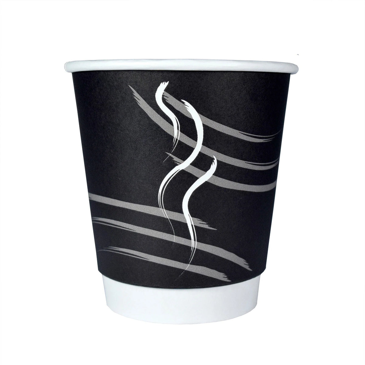 RDI 10 oz Double Wall Hot Paper Cups - Black - 600/Carton