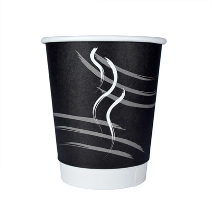 RDI 9 oz Double Wall Hot Paper Cups - Black - 900/Carton