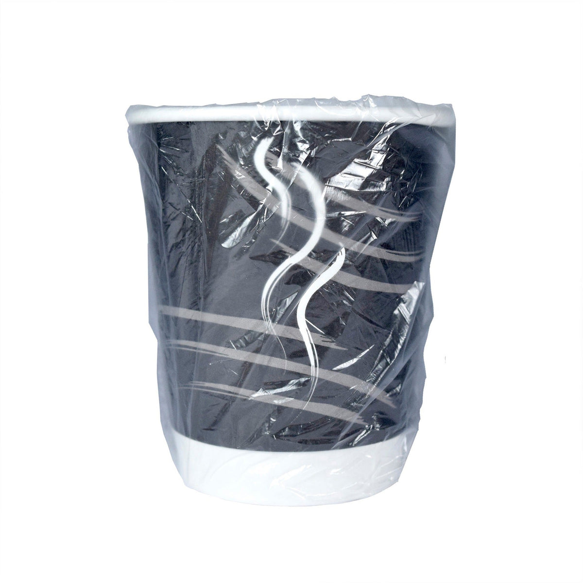 RDI 9 oz Double Wall Wrapped Hot Paper Cups - fl - Black - Drink Beverage Coffee Chocolate Tea