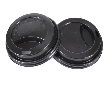 RDI Oval Slot Cup Lids: Round Black Lids - 1000/Carton - Cups