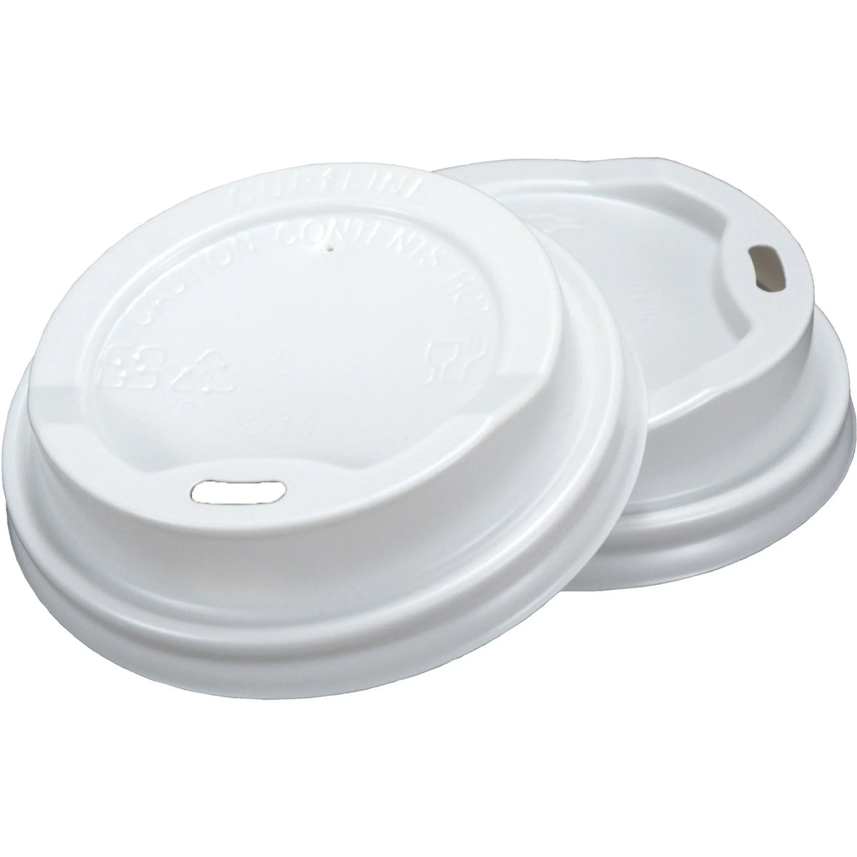 RDI Oval Slot Cup Lids: Round White Lids - 1000/Carton - Cups