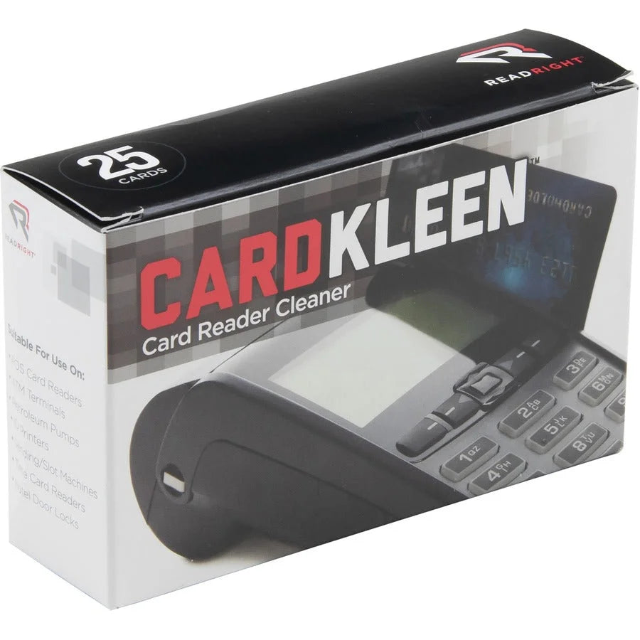 Read Right CardKleen: Non-Abrasive Magnetic Card Reader Cleaner - 25/Box - Electronics Cleaning Supplies