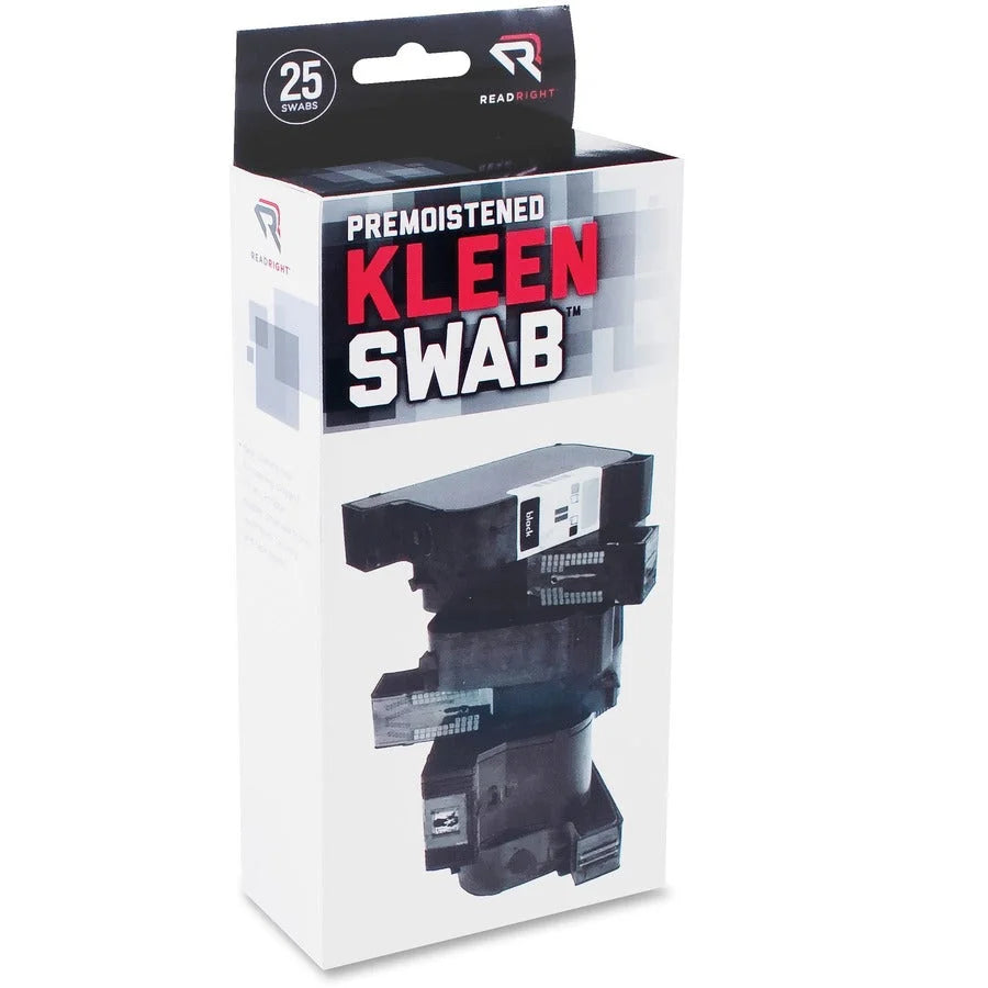 Read Right KleenSwab Presaturated Swabs - 25/Box - Clean Keyboards Printers Ink Cartridges - Electronics Cleaning