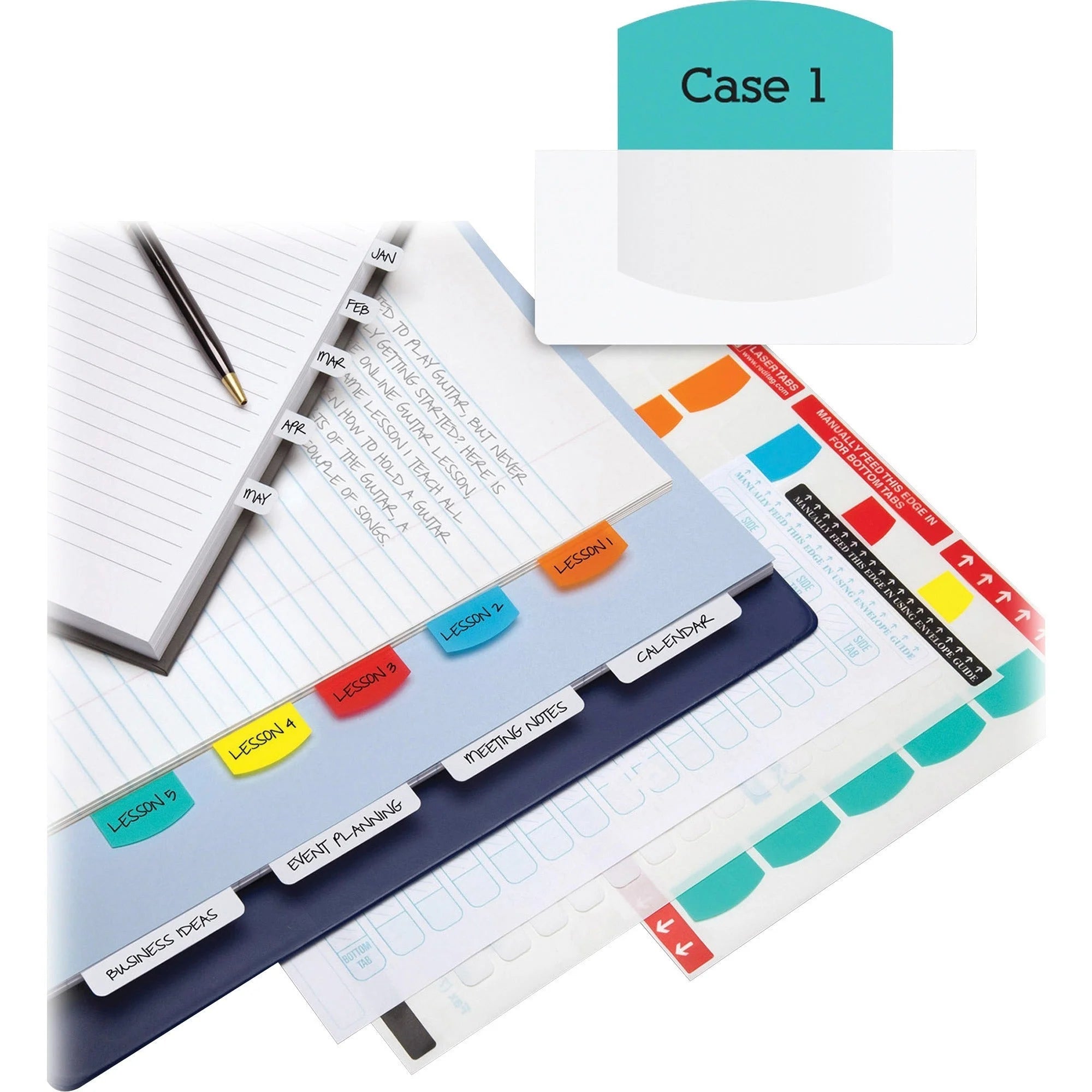 Redi-Tag Laser Printable Index Tabs - 375 Blank - Colorful Self-Adhesive - Accessories & Page Markers