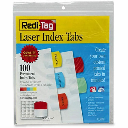 Redi-Tag Laser Printable Index Tabs - Organize with Colorful Self-Adhesive - Accessories & Page Markers