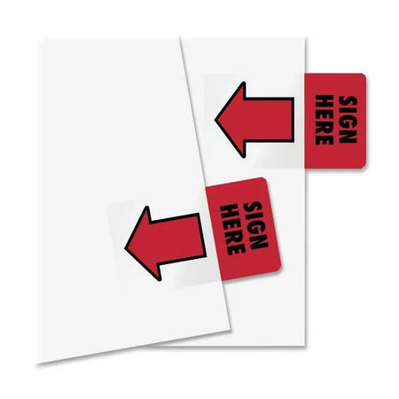 Redi-Tag Sign Here Red Arrow Page Flags - Organize Documents with - Indexing