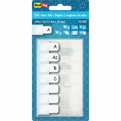 Redi-Tag Write-On Index Tabs - 104 White Plastic - Accessories & Page Markers