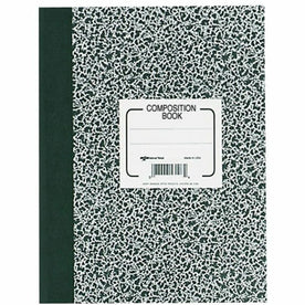 Rediform Composition Book: College Rule 80 Sheets Sewn Ruled Margin 8 3/8’’ x 11’’ - Black Marble Cover - Notebooks