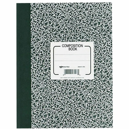 Rediform Composition Book: College Rule 80 Sheets Sewn Ruled Margin 8 3/8’’ x 11’’ - Black Marble Cover - Notebooks