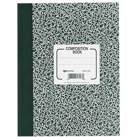 Rediform Composition Book: College Rule 80 Sheets Sewn Ruled Margin 8 3/8’’ x 11’’ - Black Marble Cover - Notebooks