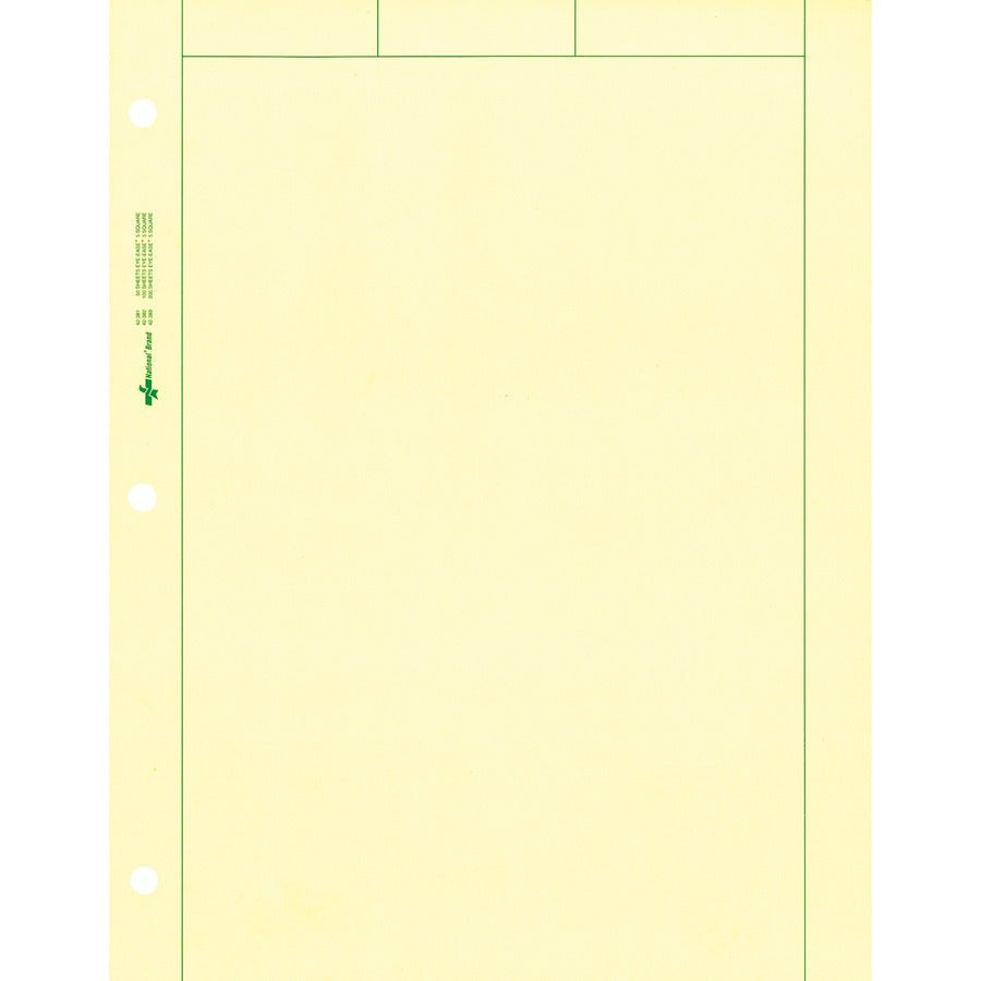 Rediform Computation Pads - Letter - 100 Sheets - Stapled/Glued - 8 1/2’’ x 11’’ Sheet Size - Green Paper - Subject - 1