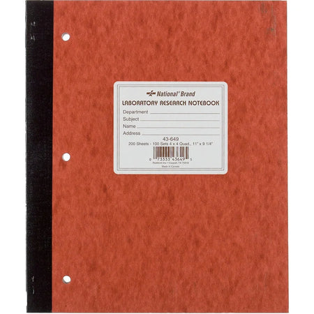 Rediform Laboratory Research Notebook - 200 Sheets - Sewn - 9 1/4’’ x 11’’ - Brown Paper - Micro Perforated - Notebooks