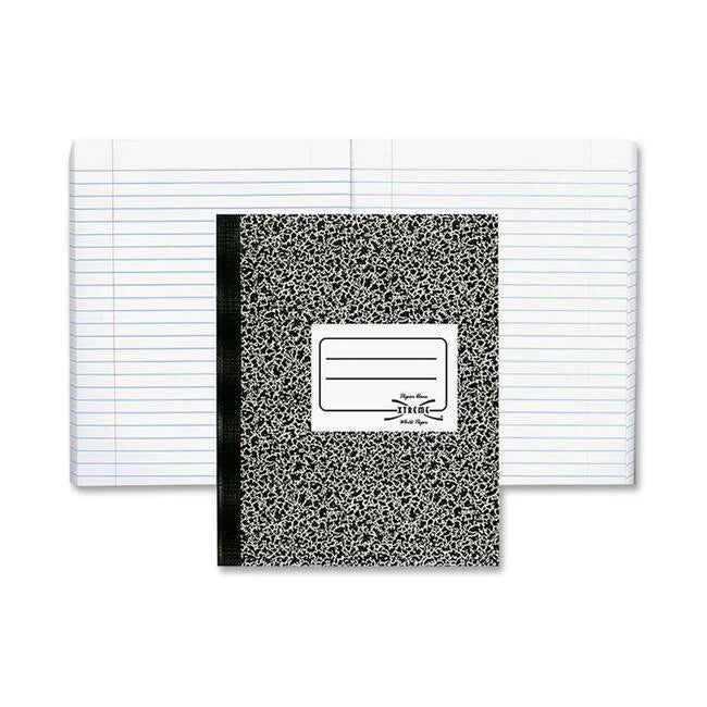 Rediform Xtreme White Notebook - College Ruled Sewn Black Marble Cover - Notebooks