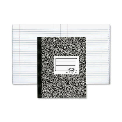 Rediform Xtreme White Notebook - College Ruled Sewn Black Marble Cover - Notebooks
