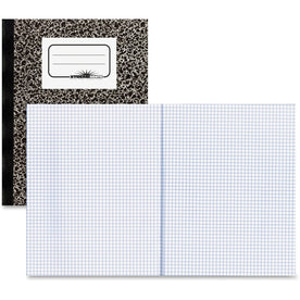 Rediform Xtreme White Notebook - Quad Ruled - 80 Sheets - Black Marble Cover - Notebooks