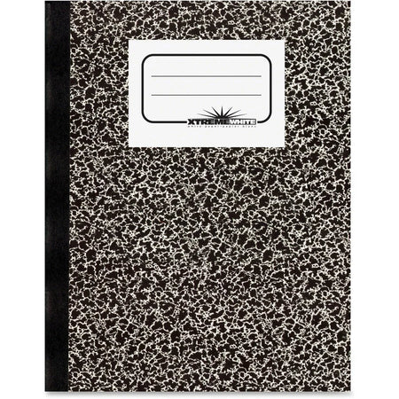 Rediform Xtreme White Notebook - Quad Ruled - 80 Sheets - Black Marble Cover - Notebooks