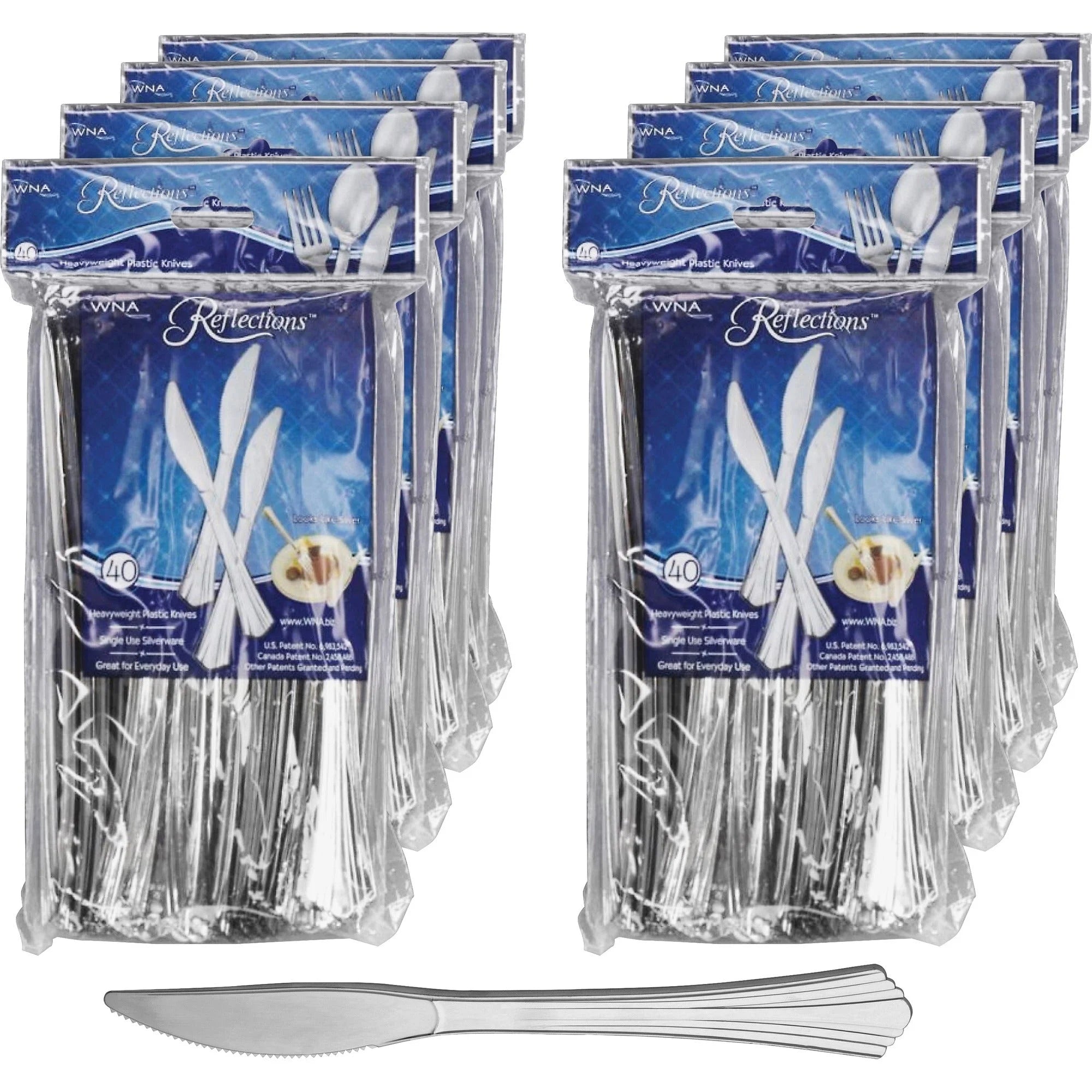 Reflections Classic Silver-look Knife - Disposable - Silver - 40/Pack - 8 / Carton - Cutlery