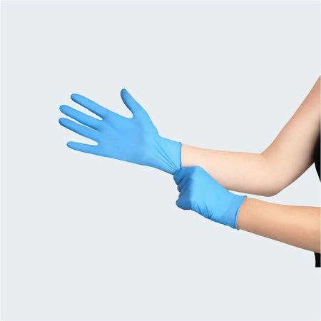 Remcoda Extra-Strength Nitrile Gloves - Chemical Protection - Large Size - For Right/Left Hand - Blue - Durable